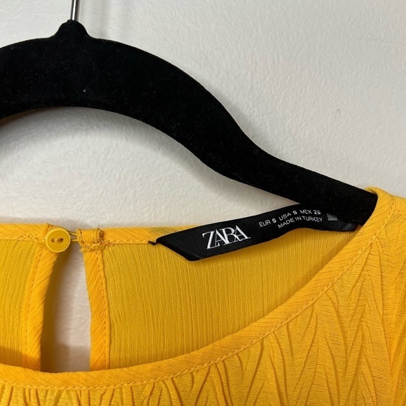 Zara Ruffle Blouse with Pleats in Yellow - Picture 5 of 10